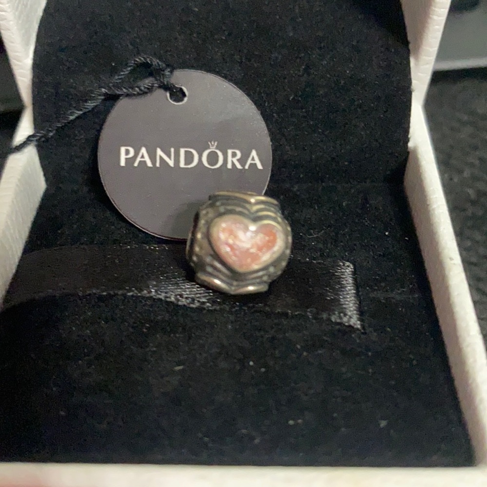 RETIRED!!! Authentic Pandora Rose Enamel Hearts charm! Preowned
